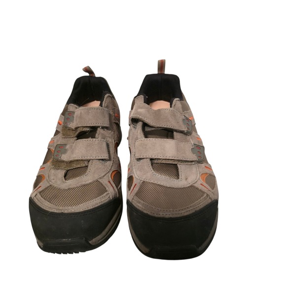 Propet Mens Tan Suede Orange Accent Hook Loop Strap Walking Shoes Size 9.5 X(3E) main image 5